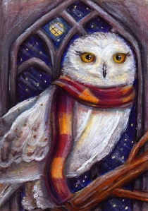hedwig_in_the_owlery_by_misscosettepontmercy-d4jl3vc